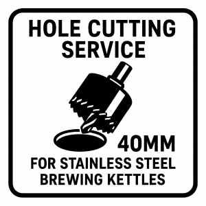 40mm hole cut into a stainless steel pot
