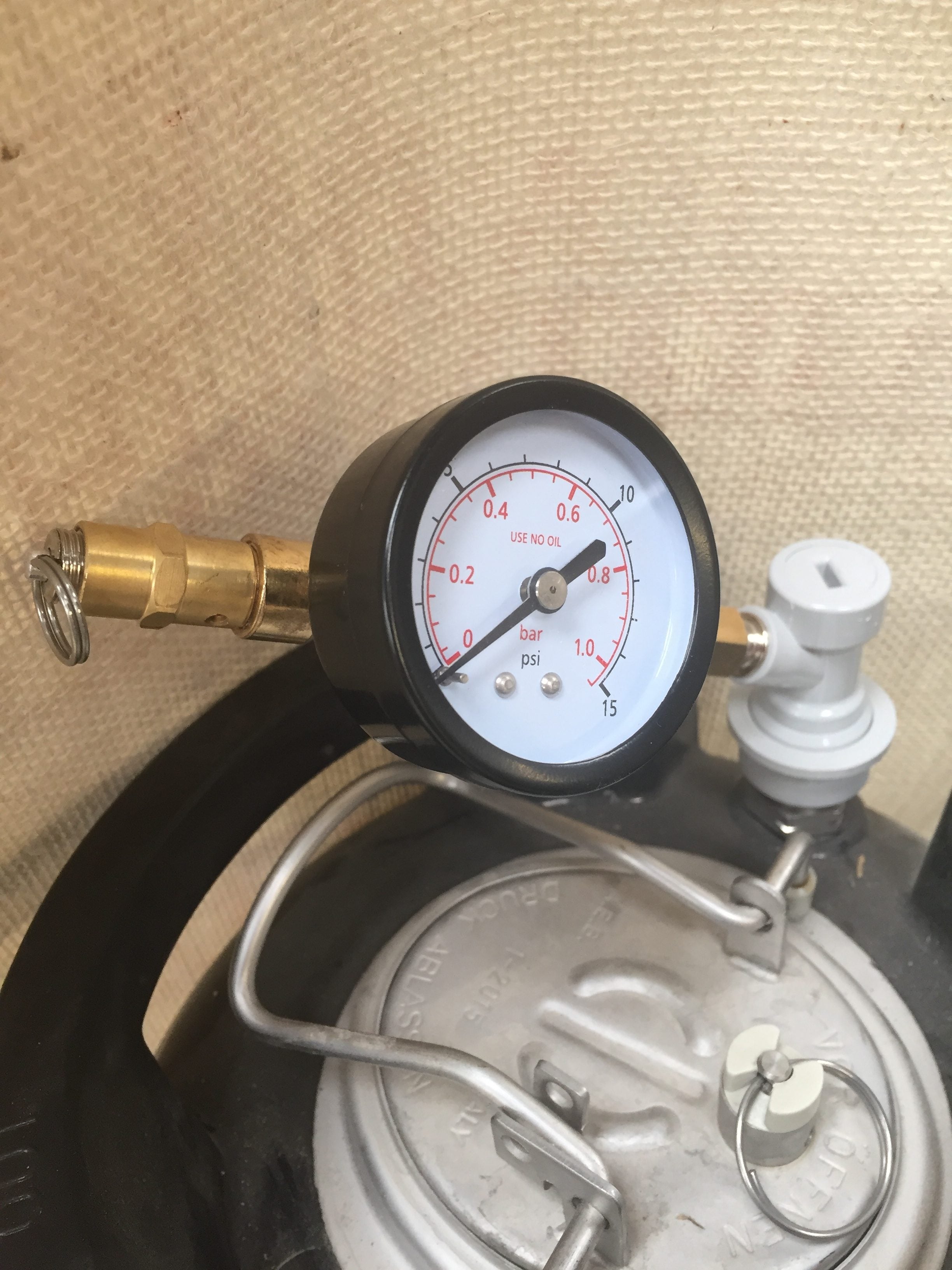 Adjustable (SPUNDING) pressure relief Valve with Gauge The Malt Miller