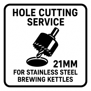 21mm hole cut into a stainless steel pot