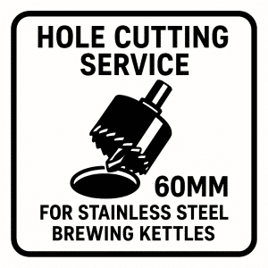 60mm hole cut into a stainless steel pot