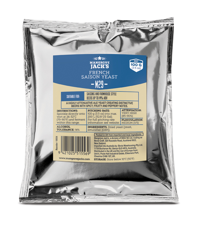 Mangrove Jack S Cs Yeast M29 French Saison 100g The Malt Miller Yeast M29 French Saison 100g