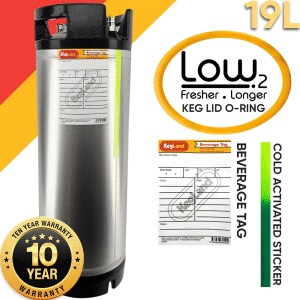 KegLand 19L Ball Lock Keg - Now With LOW2 Technology