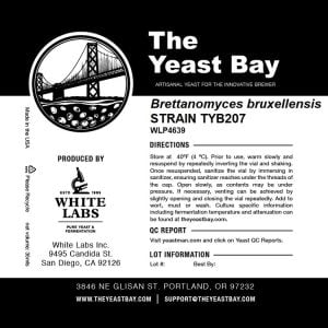WLP4639 BRETTANOMYCES BRUXELLENSIS - STRAIN TYB207 - PurePitch® Next Generation BB: