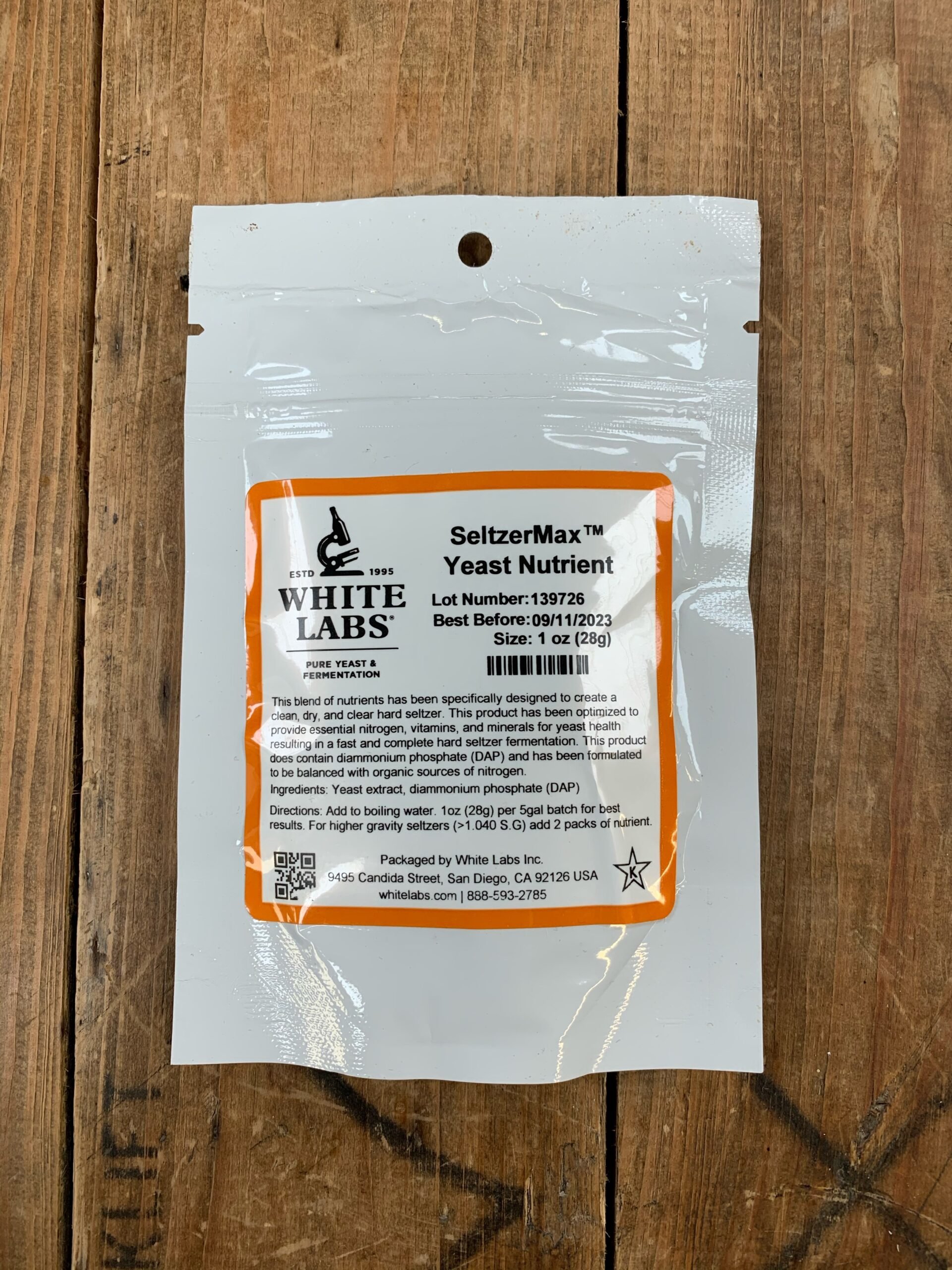 WLN2500 SeltzerMax Yeast Nutrient 28g BB 01/12/2025 The Malt Miller