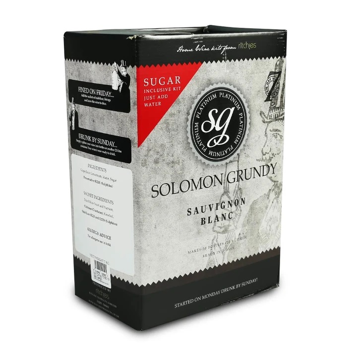 Solomon Grundy Platinum Wine Kit Sauvignon Blanc 30 Bottle (23L