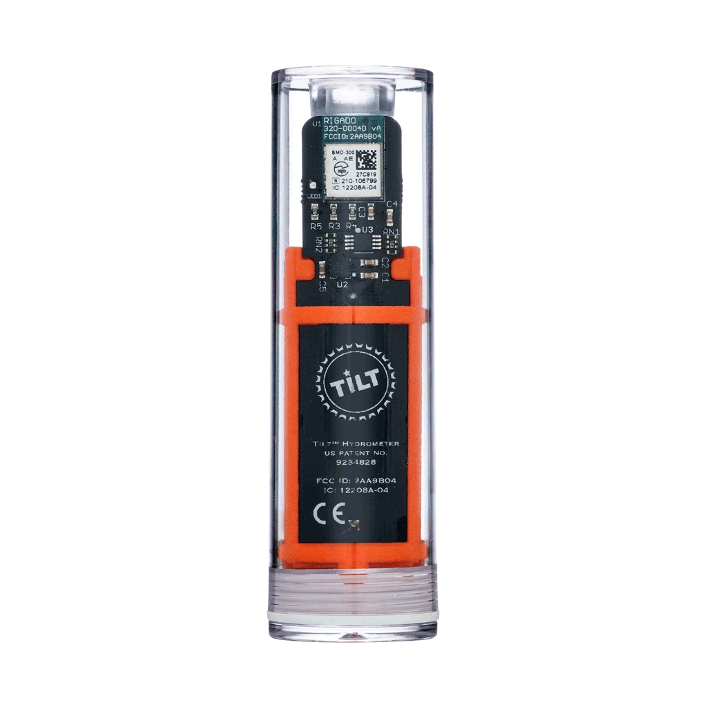 TILT HYDROMETER AND THERMOMETER, UPDATED VERSION Orange