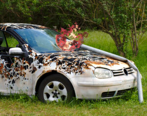 Car_Wreck_Art - The Malt Miller Crashed car