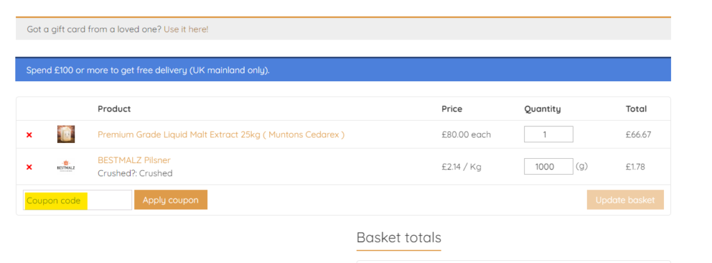 I Have A Promotional coupon Code How Do I Use It The Malt Miller