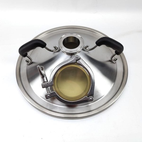 BrewZilla 35L Pro Sight Glass Distillation / Steam Condenser Lid - 2 Inch TC Top - 3 Inch PPSU Sight Glass