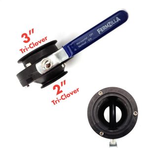 Kegland 2-inch-tri-clover-x-3-inch-tri-clover-fermzilla-butterfly-valve-assembly