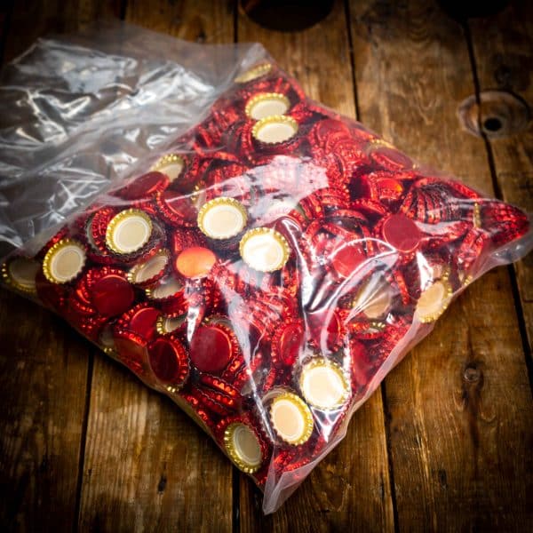 Crown Caps Red - 26mm Bottle Caps With Oxygen-Scavenging Liner