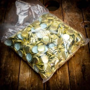 1000 x Crown Caps Gold - 26mm Bottle Caps With Oxygen-Scavenging Liner