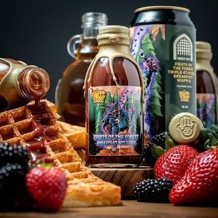 Limited-edition breakfast hot sauce with forest berries, rhubarb, apple, maple syrup, coffee and chilli. Vault City Brewing collaboration. 150ml.