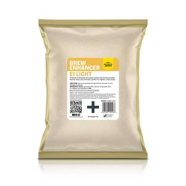 Bag of Mangrove Jack's Brew Enhancer E1 Light brewing malt extract powder (1 kg).