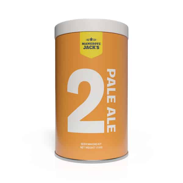 Orange can of Mangrove Jack's Pale Ale with a large white number '2' and the words 'PALE ALE' on the label.