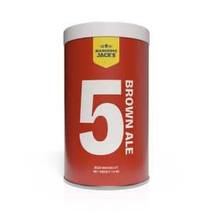 Mangrove Jack's 5 Brown Ale beer making kit can with a white cap.